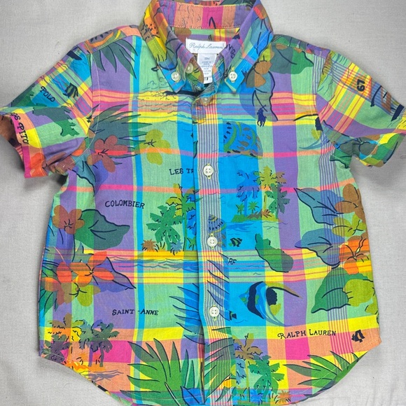 Polo by Ralph Lauren Multicolor Tropical Plaid Button-Down Shirt - Picture 3 of 5